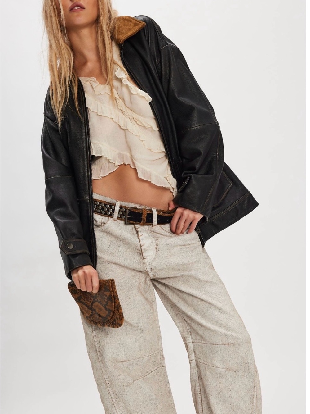 We The Free Free People Good Luck Coated Barrel Jeans - Picture 3 of 13
